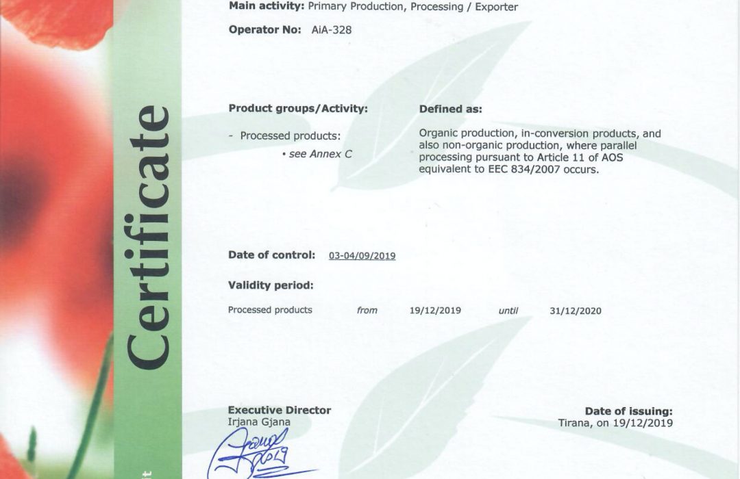 GACP Agro-MAP organic certified